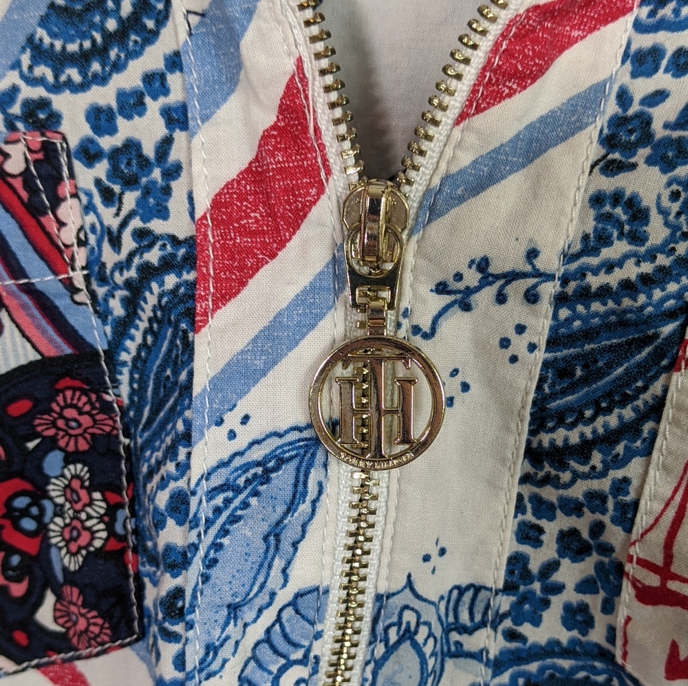 Tommy Hilfiger Patchwork Popover Zip Neck Blouse - image 4